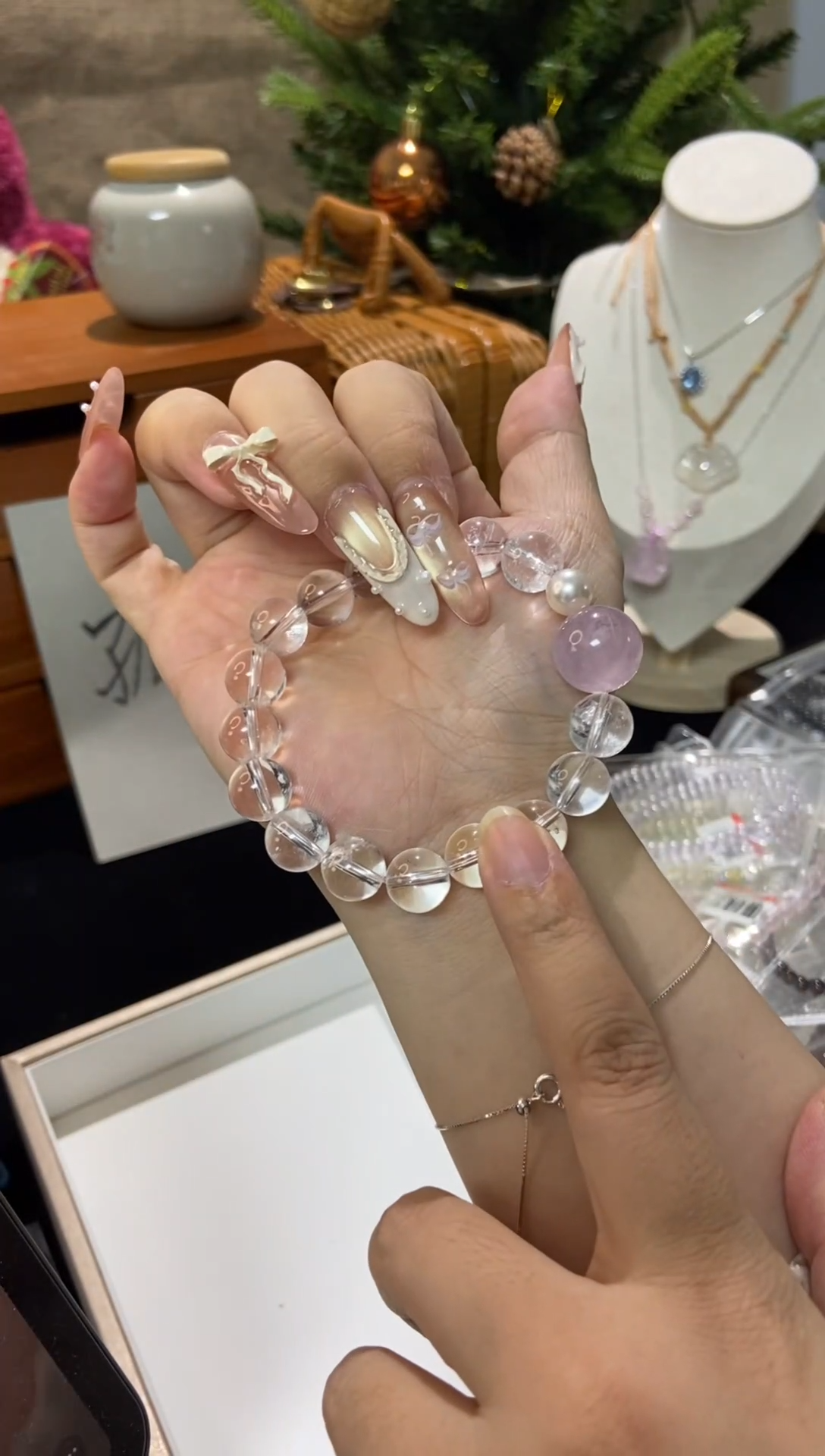 水晶手串未镶嵌孤品捡漏均匀瑕疵介意勿拍
