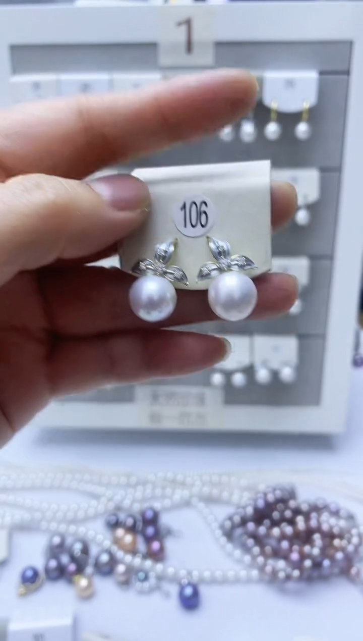 【闪购商品】淡水珍珠耳饰银S925镶嵌106