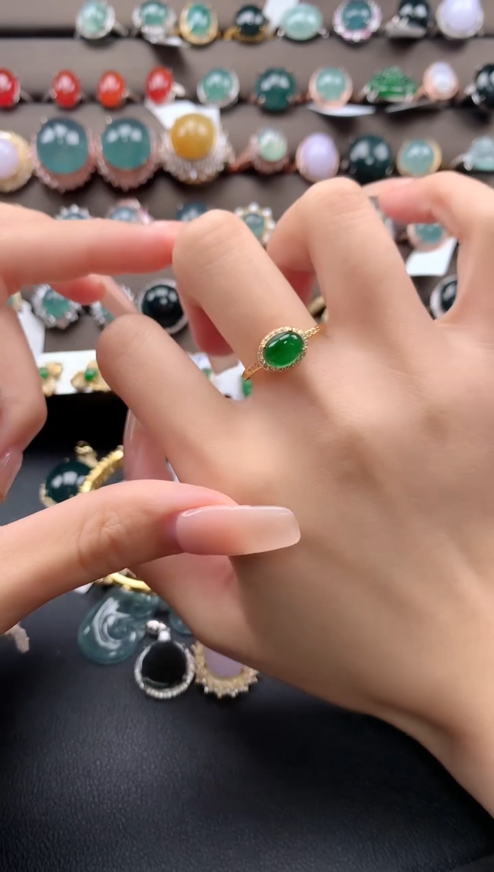 【闪购商品】翡翠戒指银S925镶嵌432432