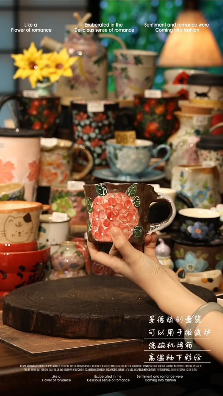 陶瓷景德镇高温釉下彩手工手绘款式@A0699@