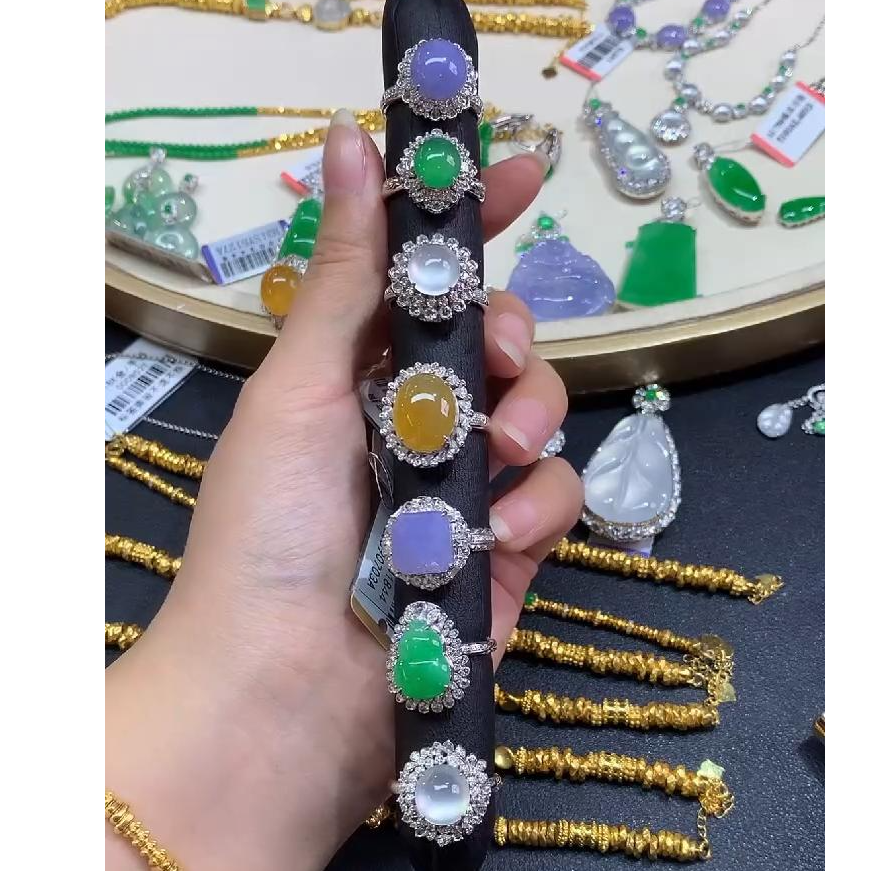 【彩虹盘】翡翠-18K金-多样性发一件-AL024|CXQ21