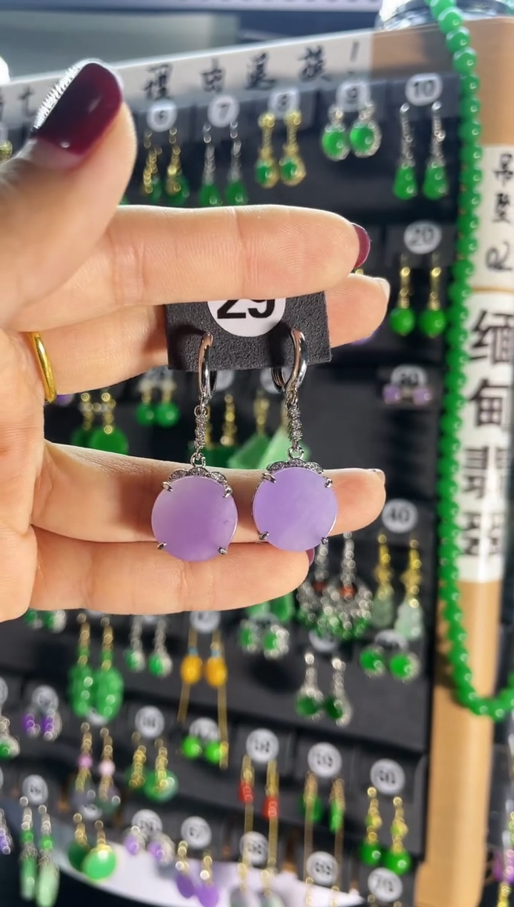 【闪购商品】翡翠耳饰银S925镶嵌29    