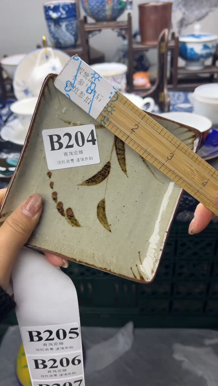 瓷片倚***石  B204