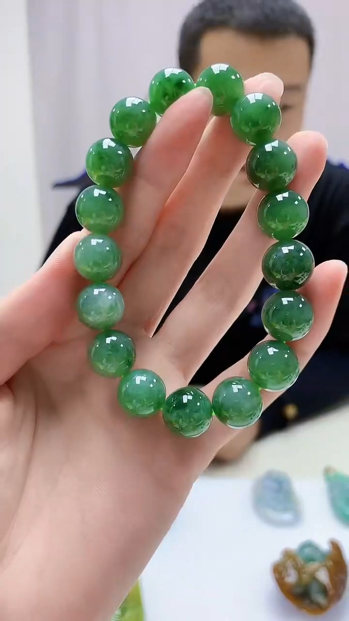定制翡翠未镶嵌4898zm-毛货手串177