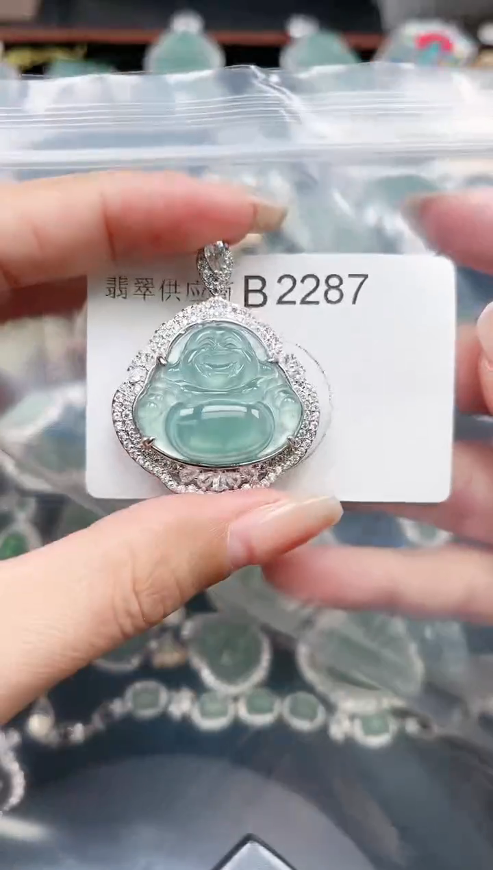 【闪购商品】翡翠颈饰未镶嵌赠皮绳2287