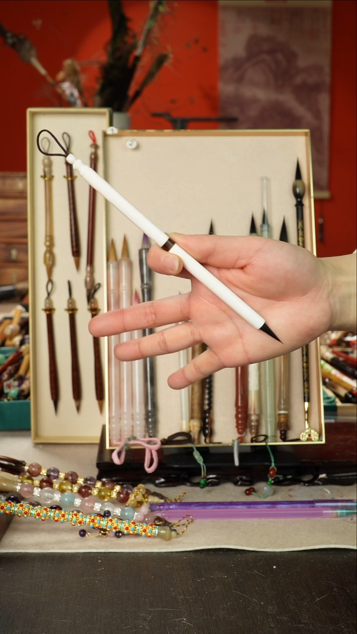 320号闪孤品高货毛笔链接 清水试笔 蘸墨不退