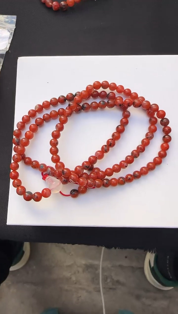 【闪购商品】南红玛瑙手串未镶嵌昆明水草花108 J0064