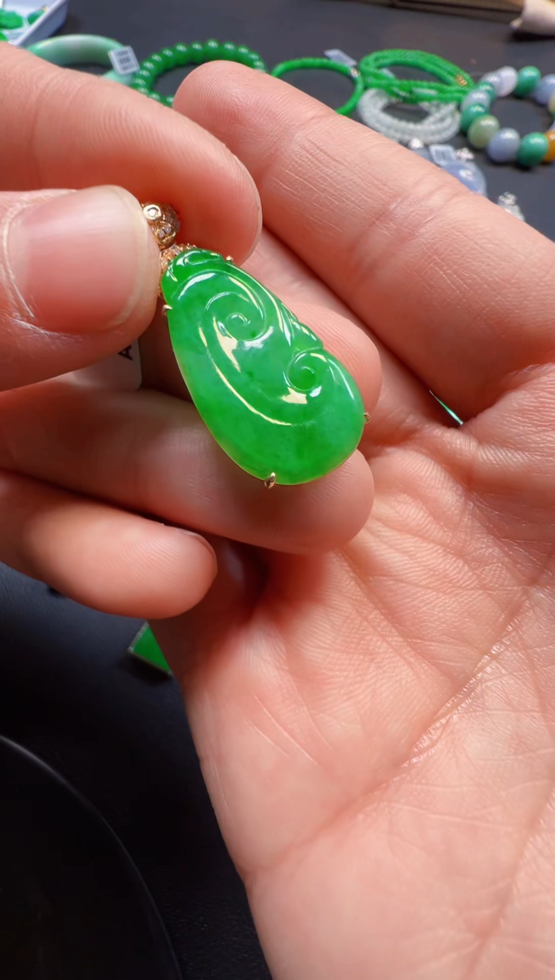 【闪购商品】定制翡翠18K金镶嵌3800一