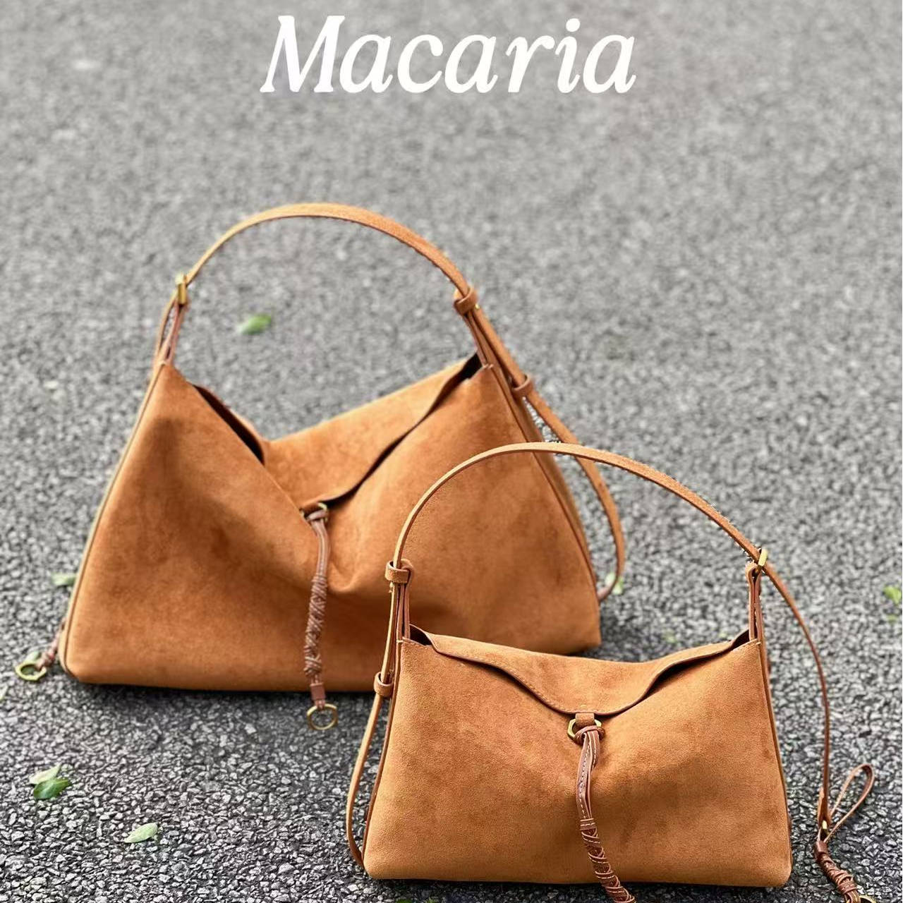【可姐专属】Macaria 琥珀流光麂皮绒牛皮回声包