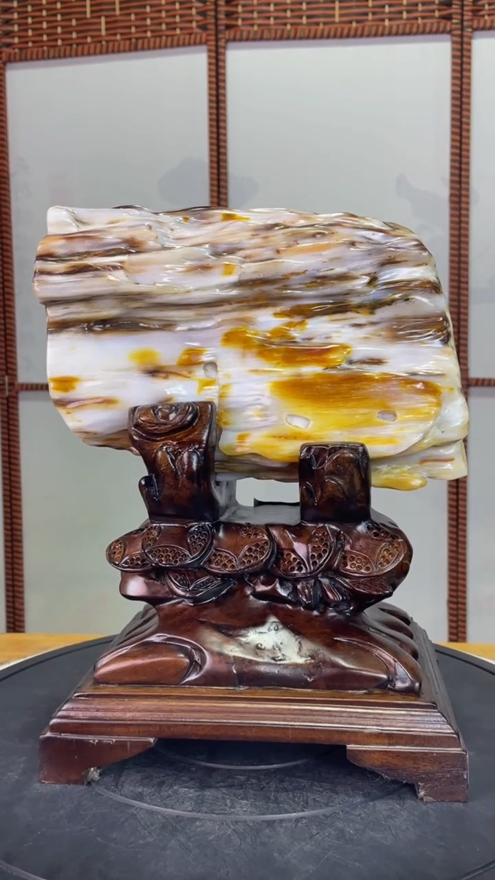 未镶嵌珠宝奇石硅化玉直径23