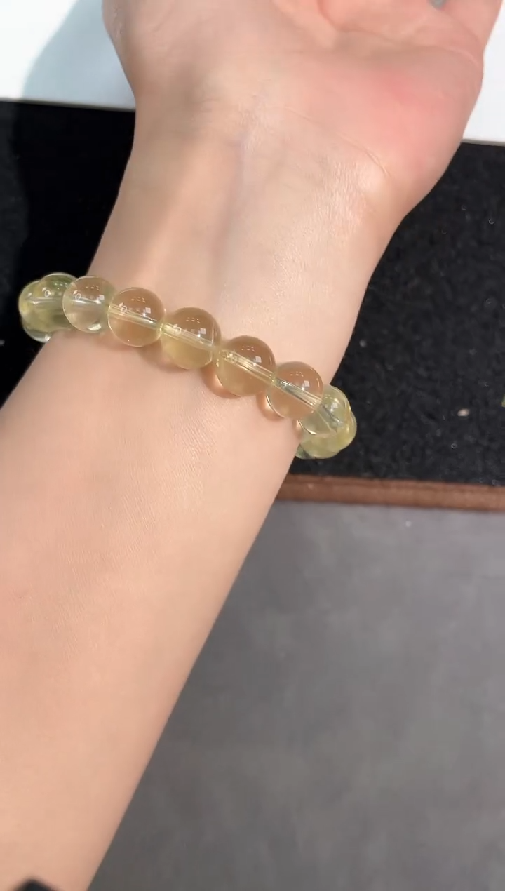 【闪购商品】水晶手链未镶嵌6号柠檬黄水单圈10mm