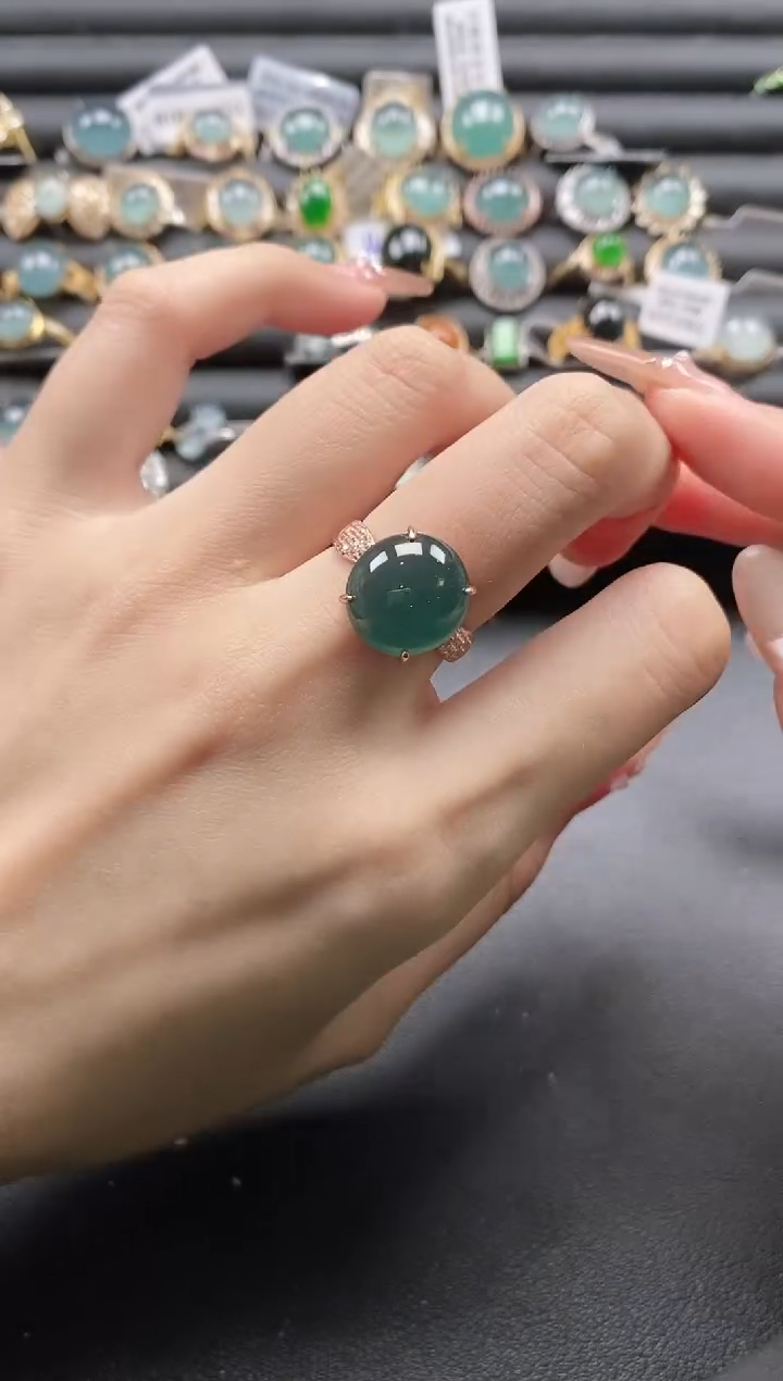 【闪购商品】翡翠戒指银S925镶嵌1111