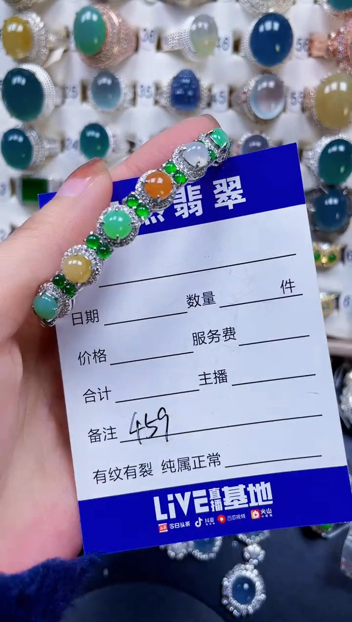 银S925镶嵌手镯翡翠459