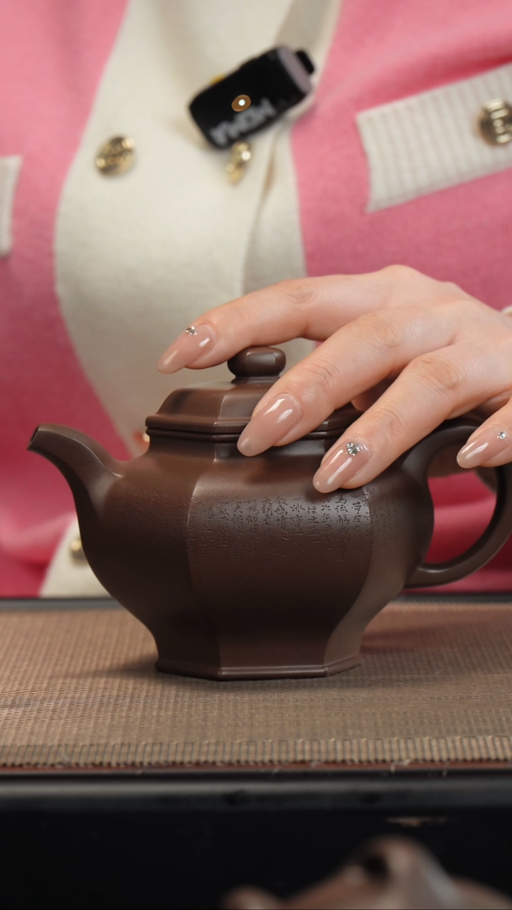 【闪购商品】紫砂茶壶老紫泥六方掇只