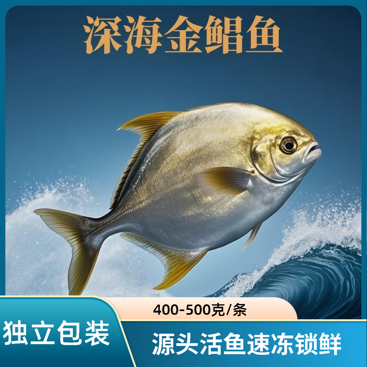 源头深海金鲳鱼海鱼新鲜海鲜鲜活捕捞冷冻锁鲜400-500g*5顺丰发货