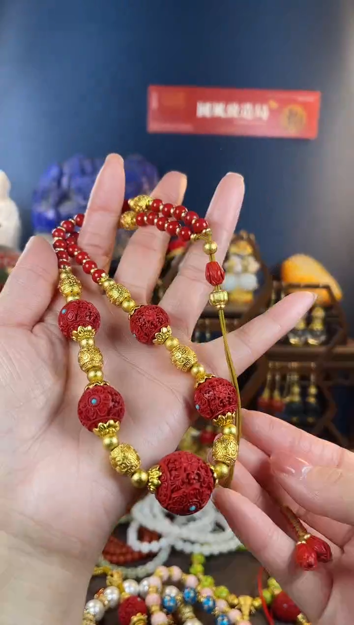 手工艺品琉璃乐*，红色琉璃微笑链