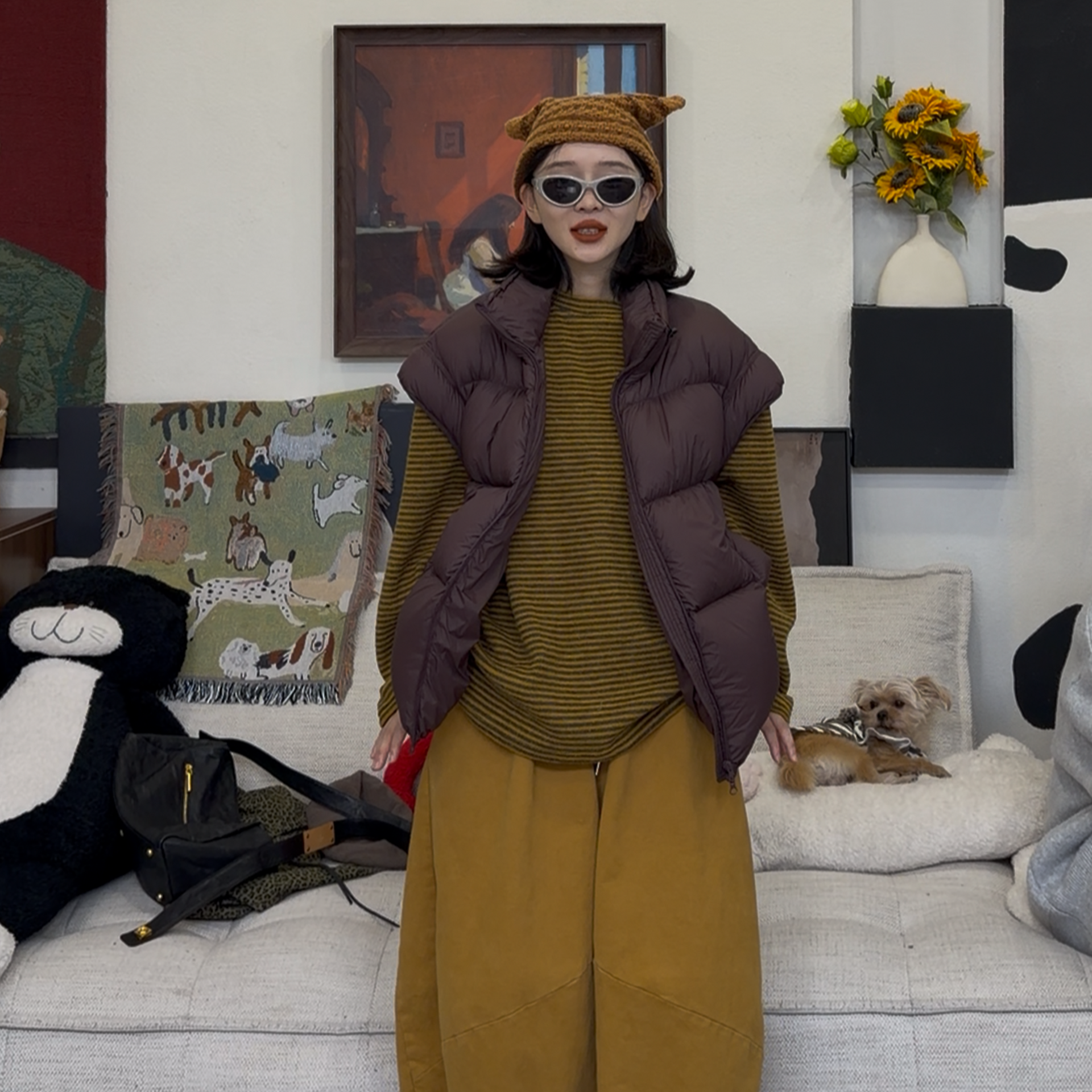 橘子罐头90白鸭绒新款百搭复古蓬松保暖韩版情侣三色羽绒服马甲