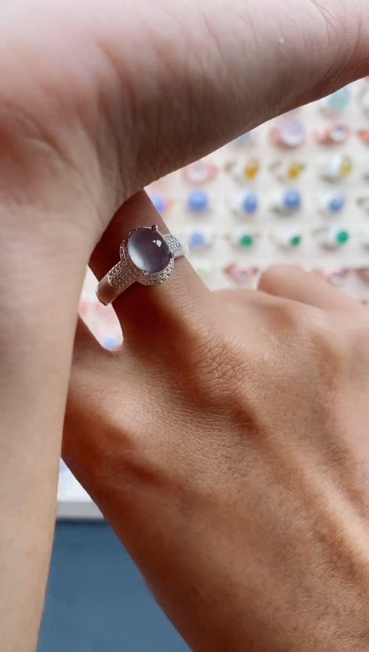 【闪购商品】翡翠戒指未镶嵌缅甸天然A货翡翠333  9+3