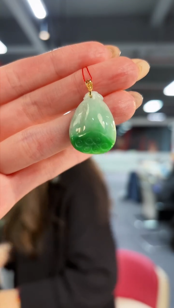 【闪购商品】翡翠颈饰18K金镶嵌缅料A货/支持复检/一件