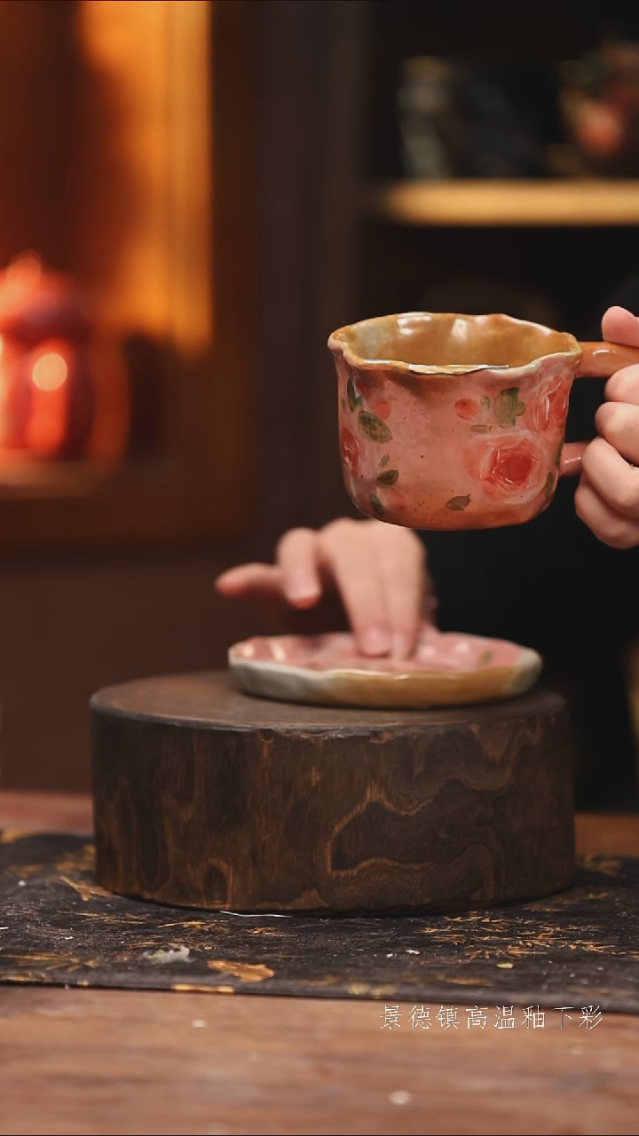 玻璃景德镇高温釉下手绘陶瓷@L005@