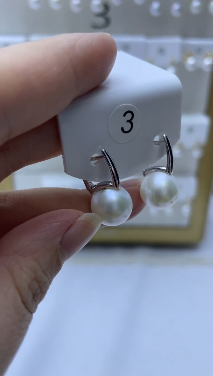 银S925镶嵌耳饰淡水珍珠3