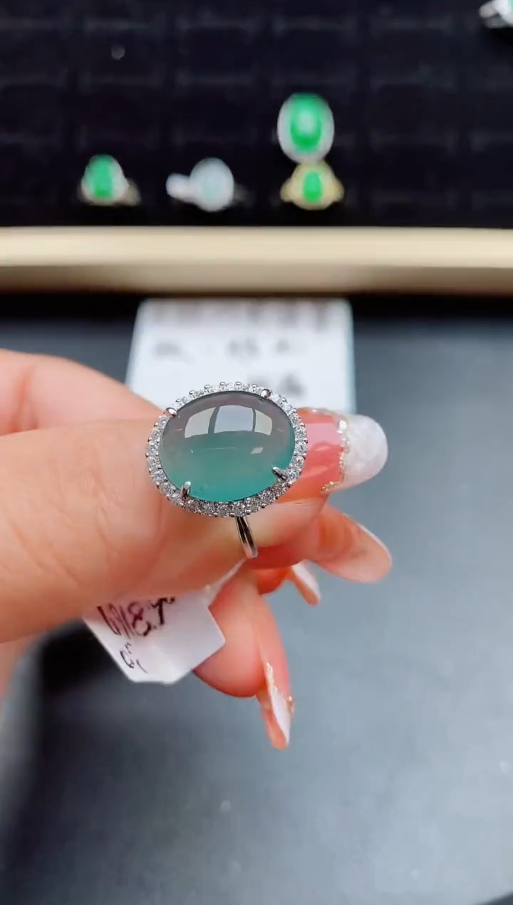 【闪购商品】翡翠戒指银S925镶嵌80800