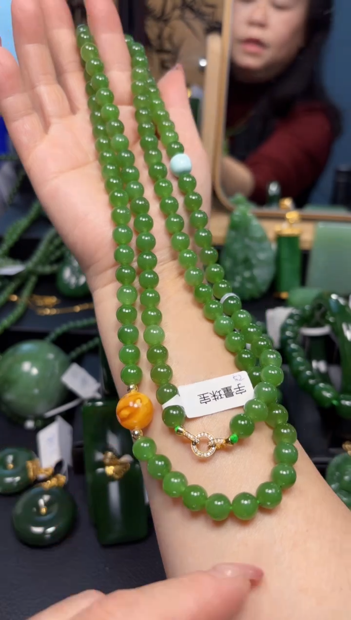 【闪购商品】和田玉（碧玉）颈饰18K金镶嵌1