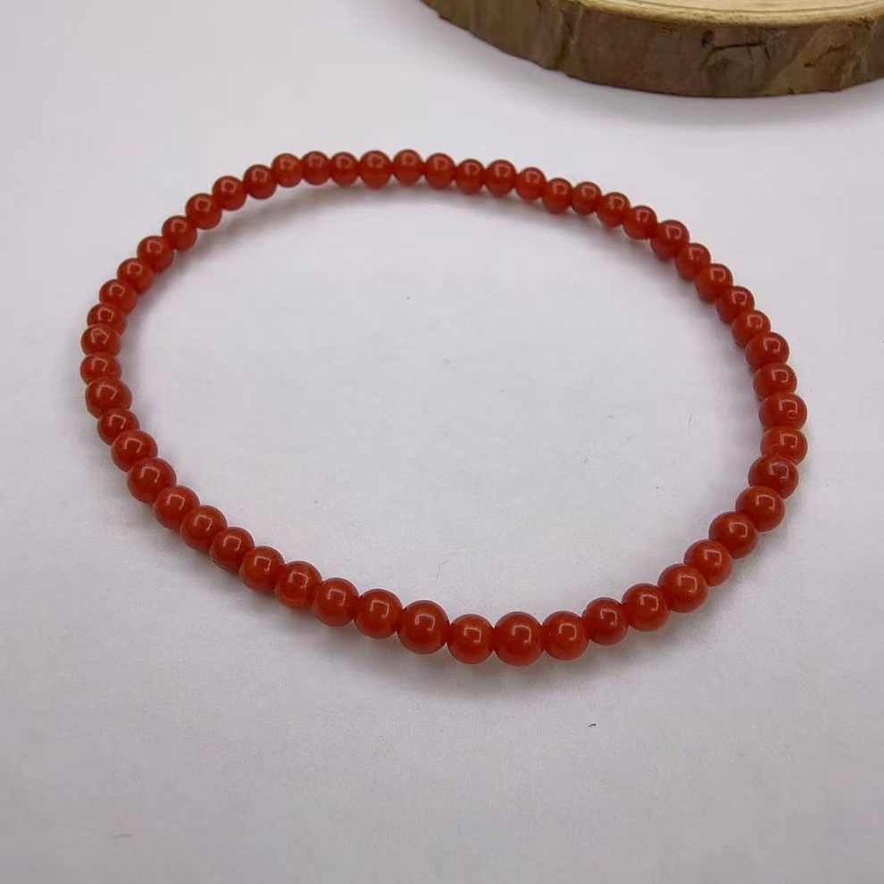 【中展红珊瑚】cc姐专属天然红珊瑚圆珠手串 约3.5mm+ 多样性发一