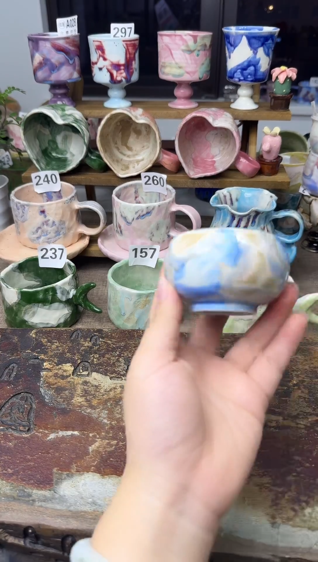 杯子景德镇高温颜色釉陶瓷杯杯【带铁黑点的正常现象介意勿拍】