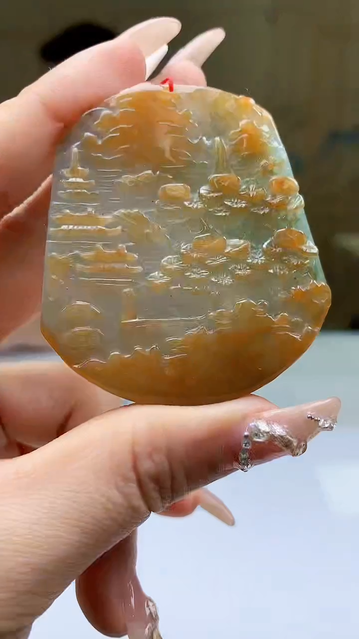 【闪购商品】定制翡翠未镶嵌5155ty-毛货挂件35