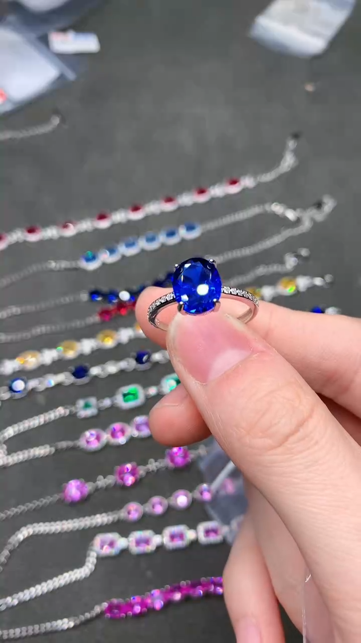 【闪购商品】蓝宝石戒指银S925镶嵌.........