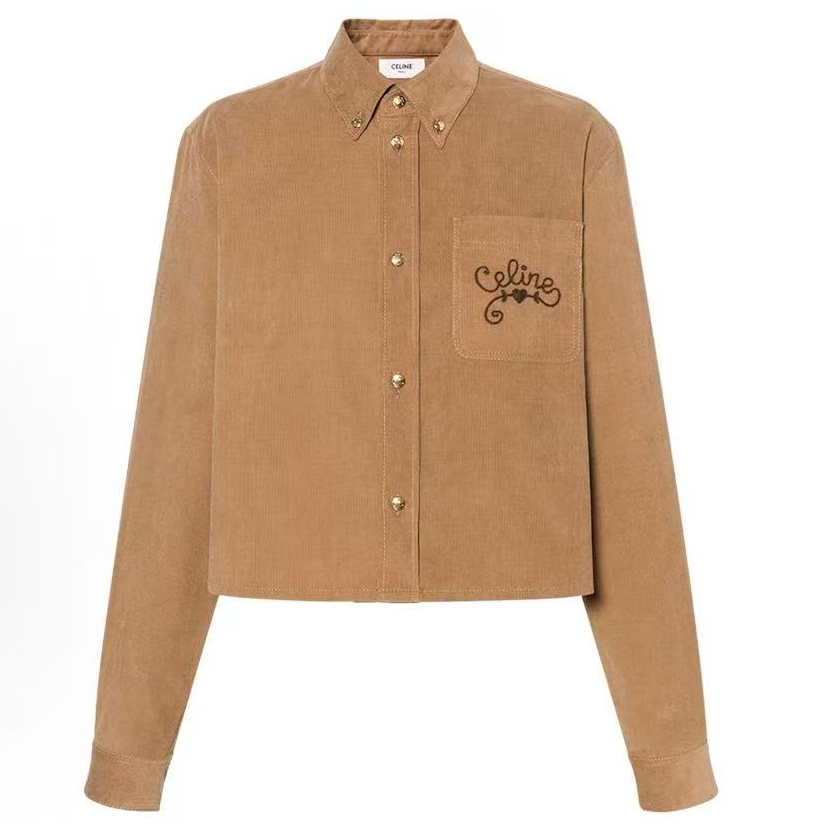 99新 Celine/思琳 FW25七夕限定女款金扣衬衫夹克 孙千同款 M码