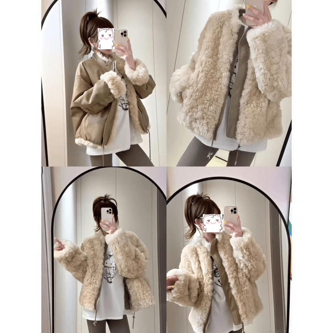 FANGWANG 25/ss “孤岛日记”双面穿派克服冬季女加厚保暖棉衣