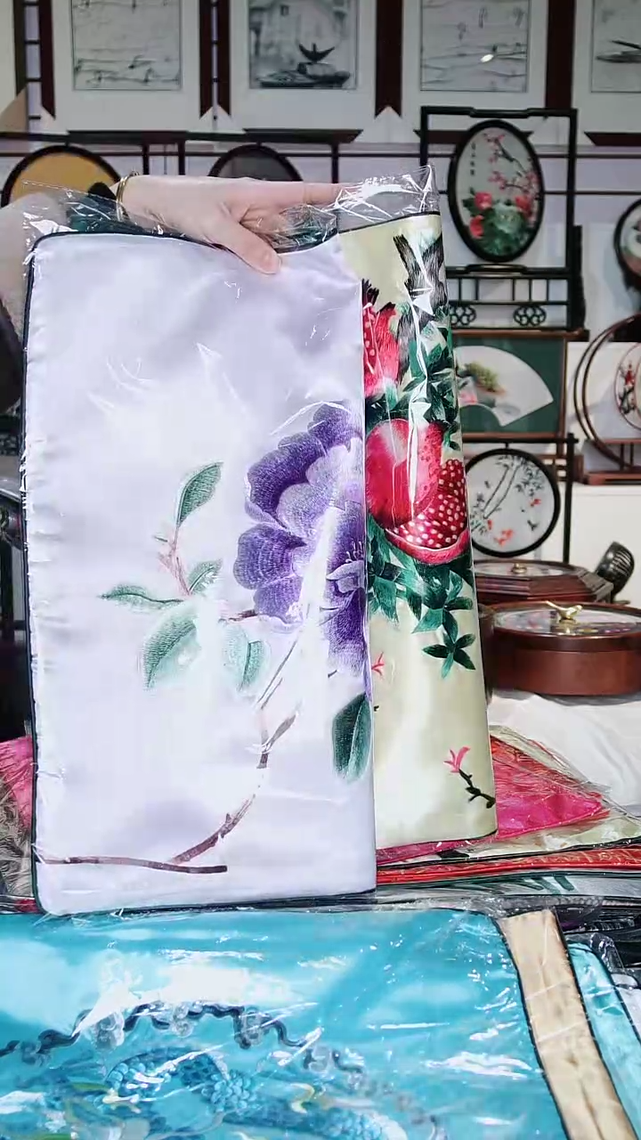 【闪购商品】织绣苏绣手推绣定制靠垫抱枕2个