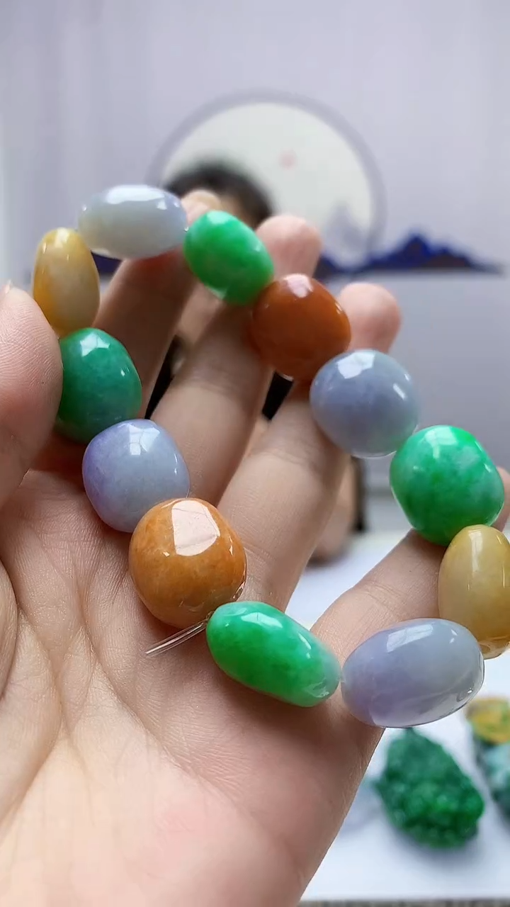 定制翡翠未镶嵌4902ms-毛货手串137