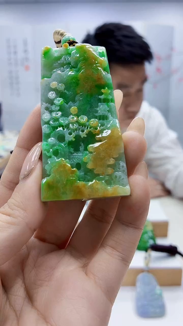 未镶嵌定制翡翠渔**-5028ty-毛货挂件