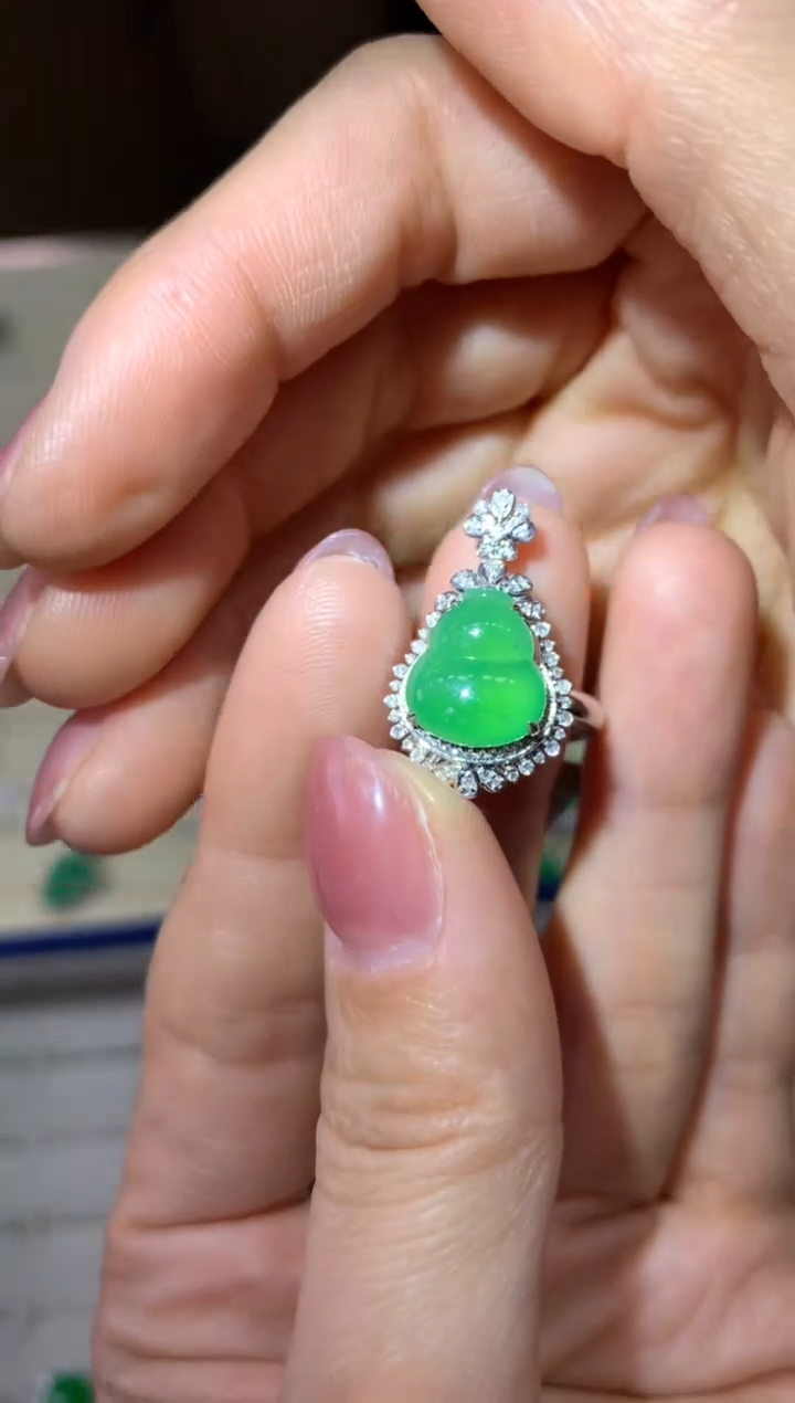 【闪购商品】翡翠戒指18K金镶嵌|不退不换