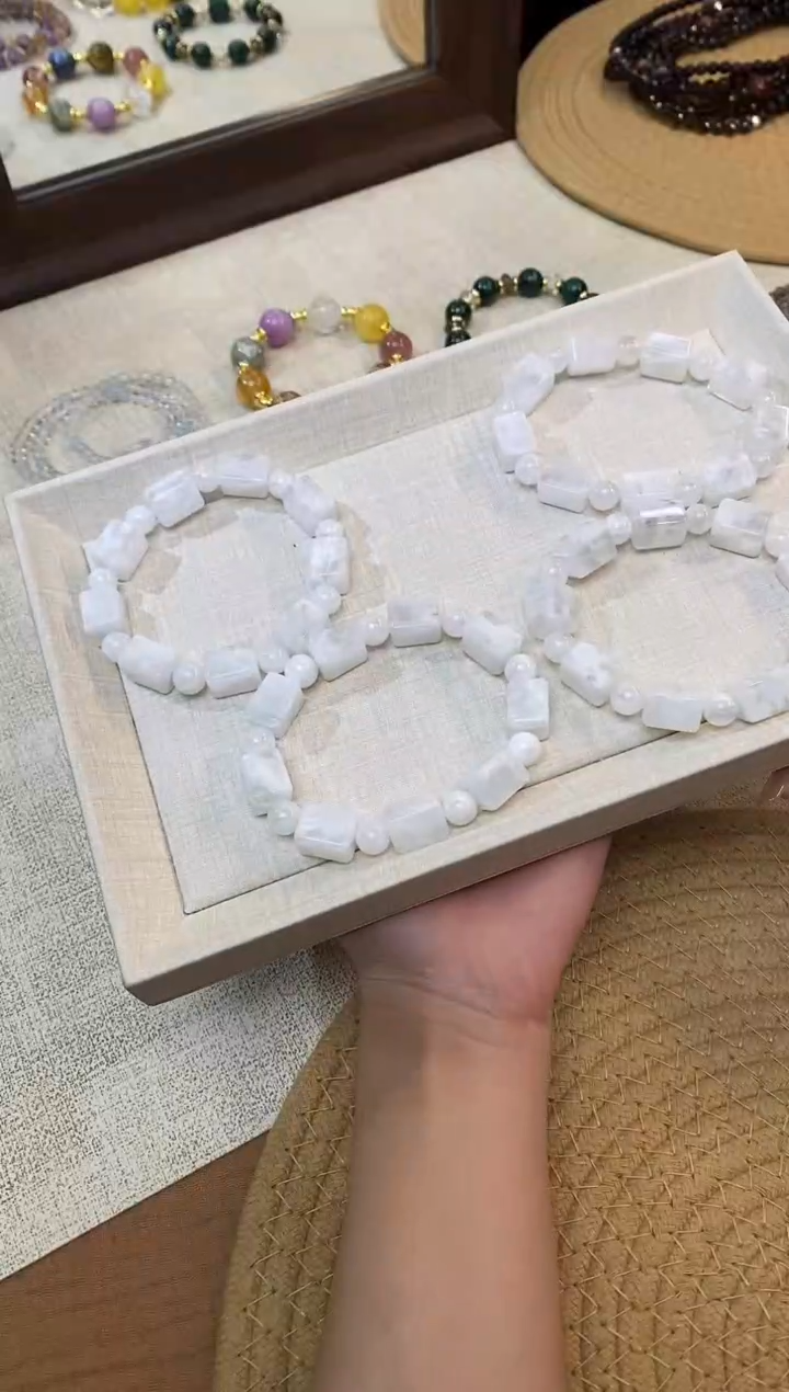 合金手链水晶《雪霜》雪花幽灵水晶方糖设计款9*13mm多样性发一