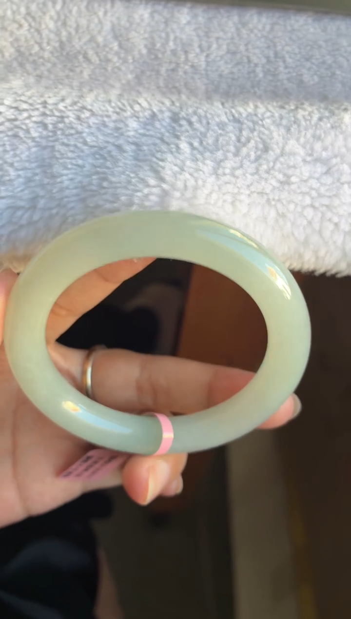 未镶嵌手镯翡翠（血漏）冰胶葡萄肉圆条6号