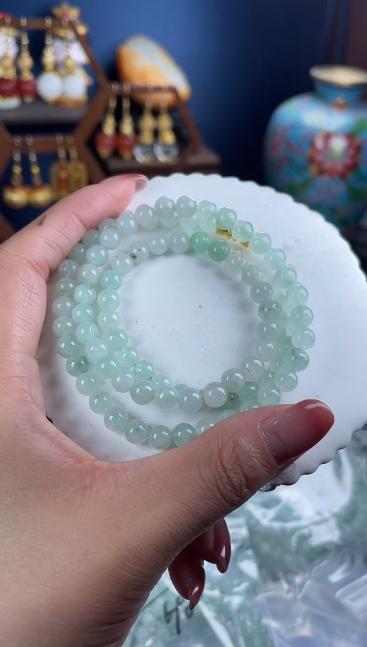未镶嵌挂件翡翠，121105翡翠手串