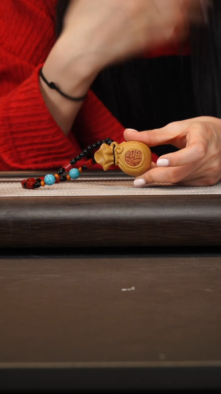 茶壶紫砂段泥福袋手把件