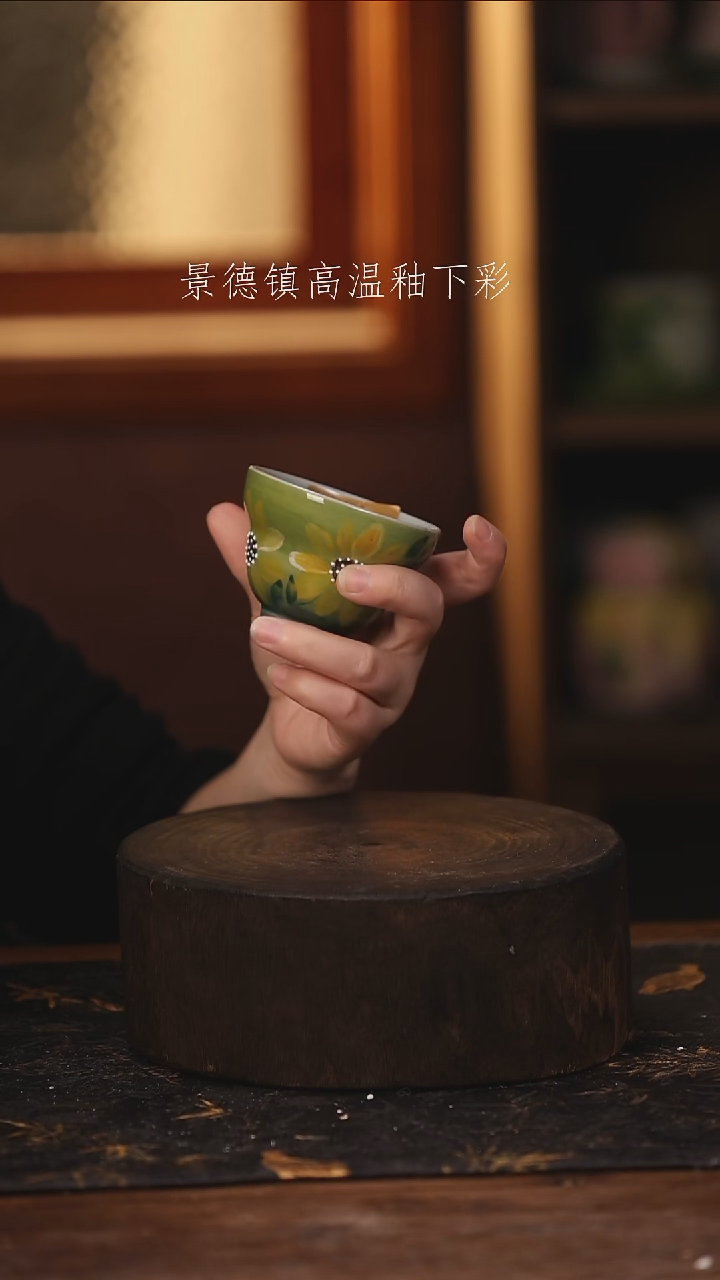 陶瓷景德镇高温釉下手绘陶瓷@L448@