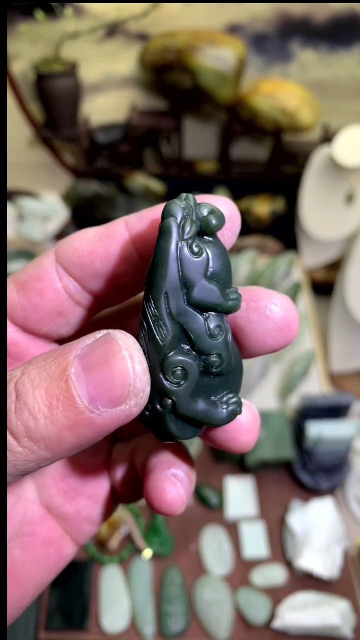 【闪购商品】和田玉颈饰未镶嵌黑青子 貔貅