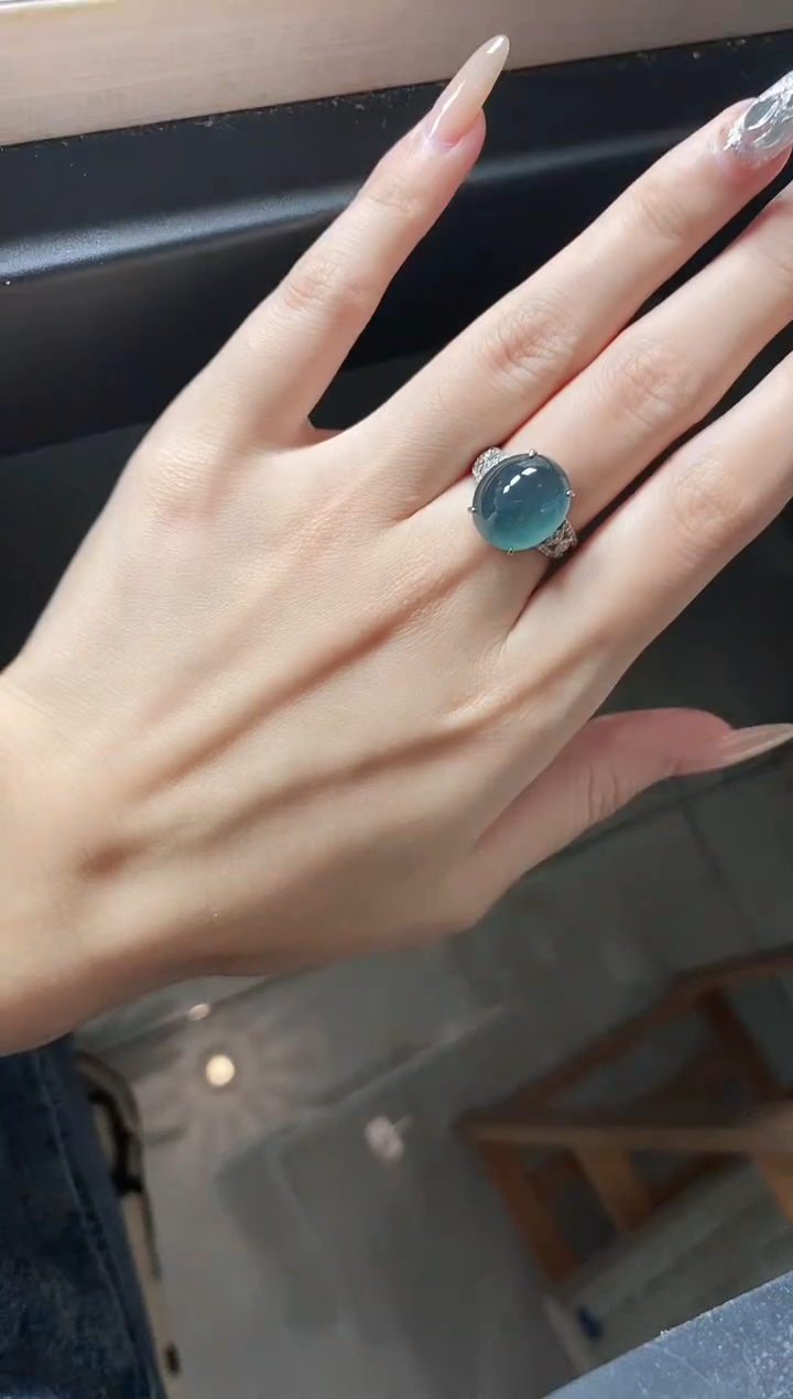 银S925镶嵌戒指翡翠51511