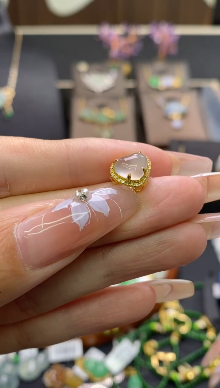 【闪购商品】翡翠颈饰18K金镶嵌净货13160