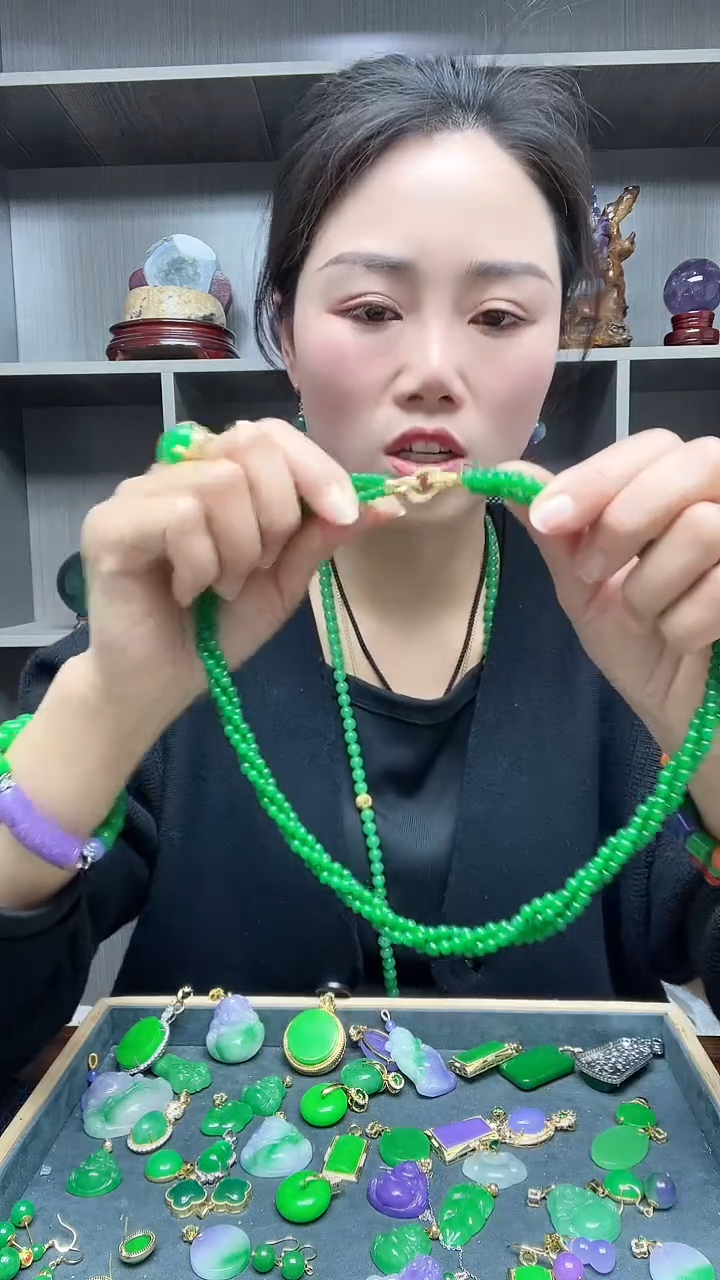 【闪购商品】翡翠项链14K金镶嵌项链