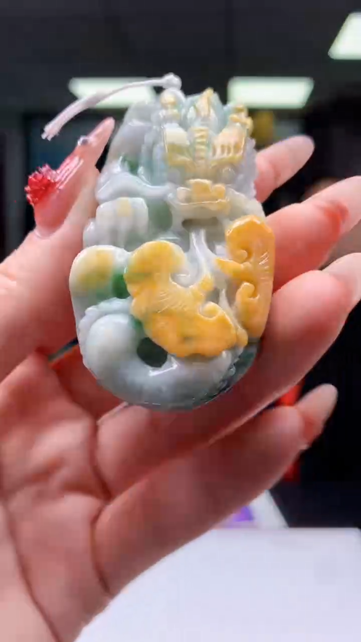 【闪购商品】定制翡翠未镶嵌1052ry-毛货挂件17