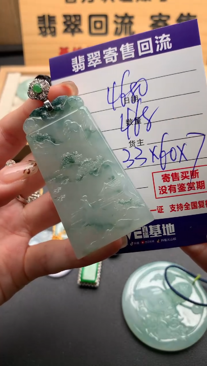 翡翠18K金镶嵌颈饰10128660