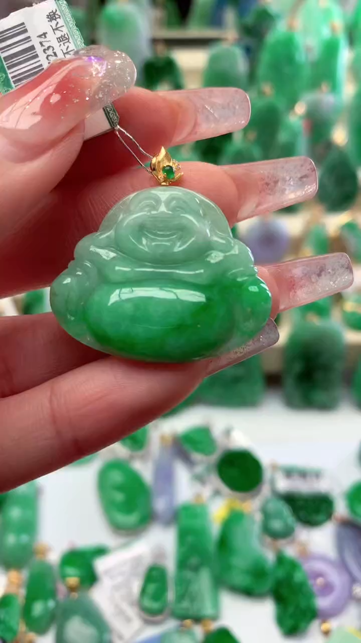 【闪购商品】翡翠颈饰18K金镶嵌挂件