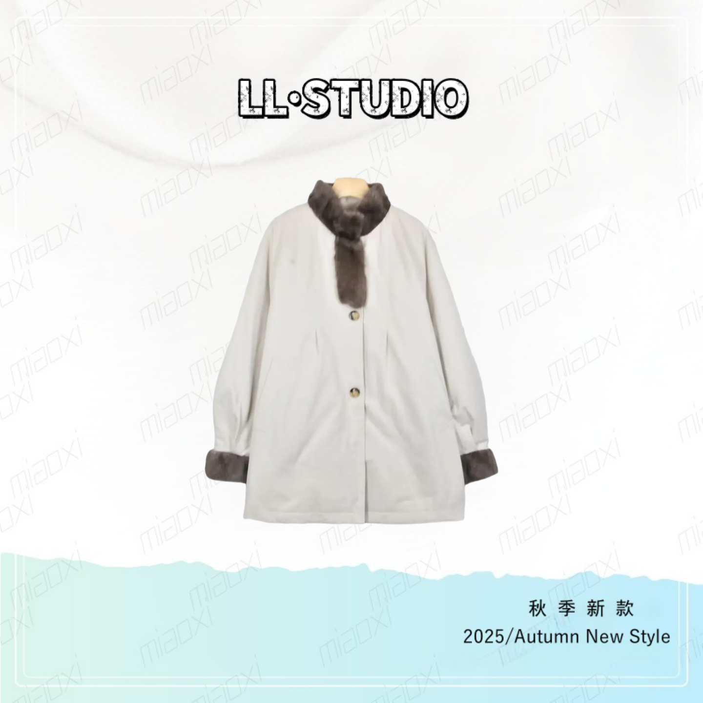 妙兮·LL冬季新款时尚休闲百搭常规设计款毛毛领羽绒服*20252762